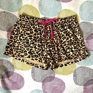 Leopard Print Cotton Pajama Shorts